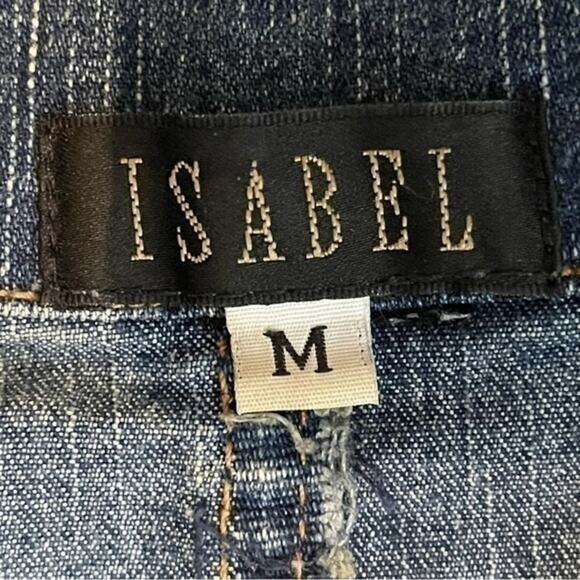 Isabel Beaded Sequined Boho Hippie Festival Blue Jean Jacket Size M - Picture 9 of 11